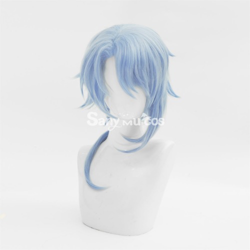 【In Stock】Game Genshin Impact Kamisato Ayato Blue Long Cosplay Wig