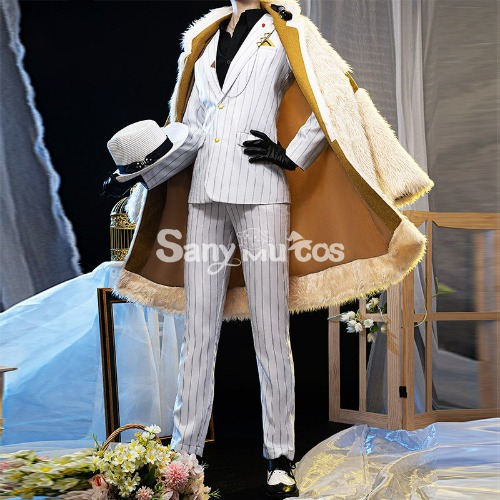 【48H To Ship】NIJISANJI Vtuber Luca Kaneshiro Luca Pinstriped Suit Cosplay Costume - suit and coat / L