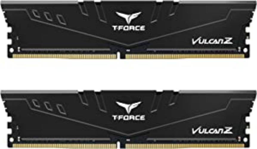 TEAMGROUP T-Force Vulcan Z DDR4 32GB Kit (2x16GB) 3200MHz (PC4-25600) CL16 Desktop Memory Module Ram TLZBD432G3200HC16FDC01 Black - 2x16GB 3200 MHz CL 16-20-20-40 black