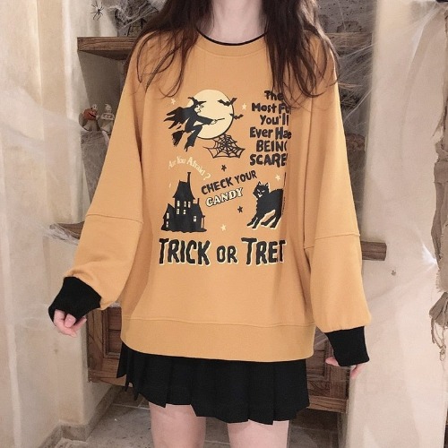 Trick or Treat Crewneck - Orange Sweatshirt