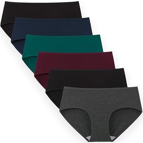 INNERSY Womens Underwear Cotton Hipster Panties Regular & Plus Size 6-Pack - XX-Large - Dark Vintage