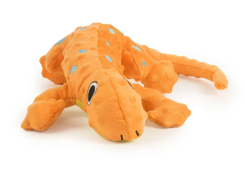 goDog Amphibianz Lizard Squeaker Plush Dog Toys with Chew Guard Technology - Soft & Durable, Chew Resistant & Tough Reinforced Seams - Multiple Styles - Large Gecko