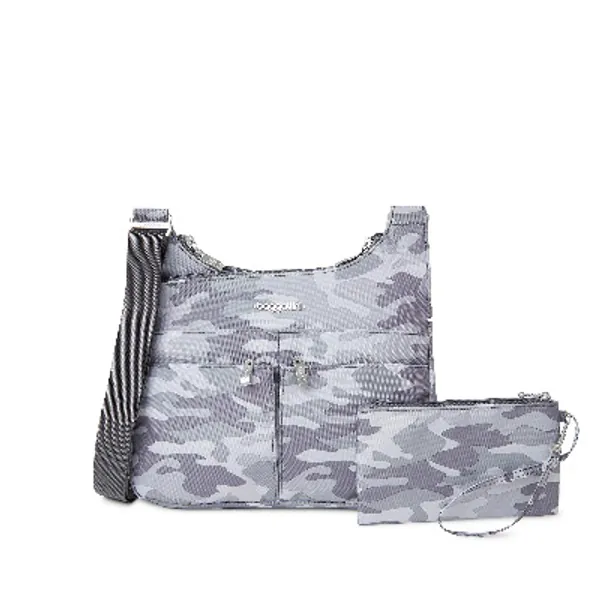 Baggallini Cross Over Crossbody Bag - Lightweight, Water Resistant Travel Purse