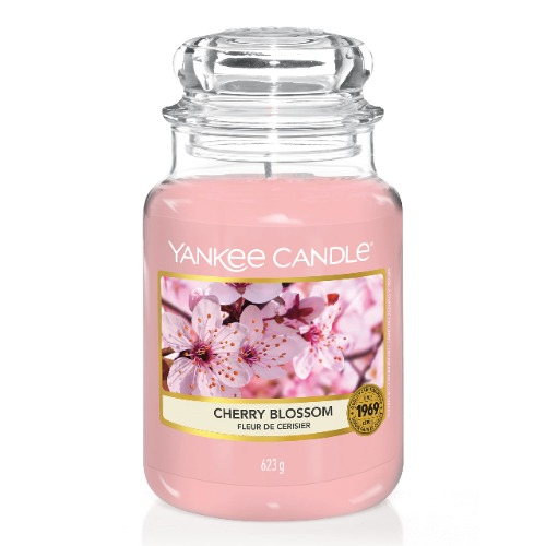 Yankee Candle Cherry Blossom stor doftljus i glas, Rosa