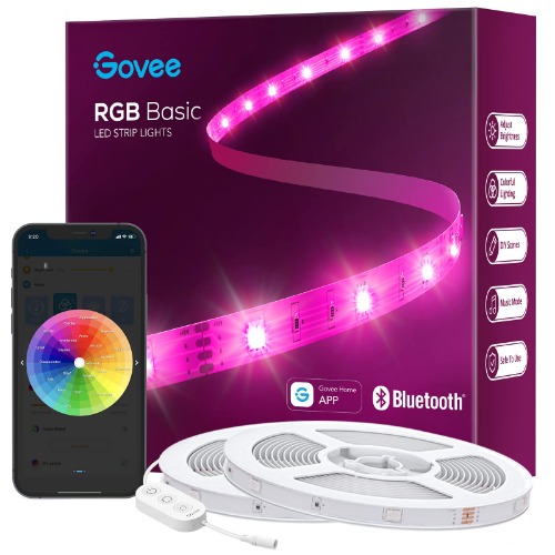 Govee LED-remsa 30 m, Bluetooth RGB LED-remsa med appkontroll, färgförändring, musiksynk, 64 scenläge, ljusslinga för sovrum, vardagsrum, hus, bar, fest, 30 m - 30M