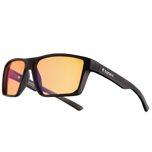 Horus X • Blue Light Blocking Gaming Glasses - Professional Screen Filter Anti Glare Fatigue and Eyestrain - Men and Women - One Amber