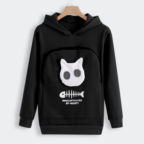 Pet Carrier Hoodie | Black / M