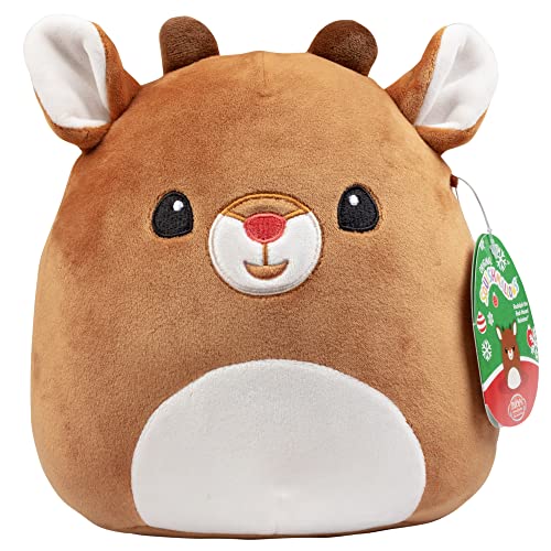 Squishmallows 8" Rudolph The Red Nosed Reindeer - Official Kellytoy Christmas Plush - Cute and Soft Holiday Stuffed Animal - Great Gift for Kids