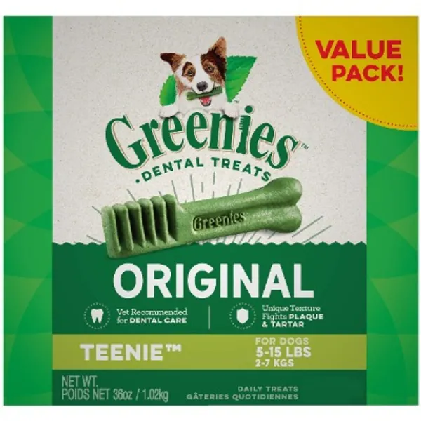 GREENIES Original TEENIE Natural Dental Care Dog Treats, 130 Pack (5-15 lb. Dogs)