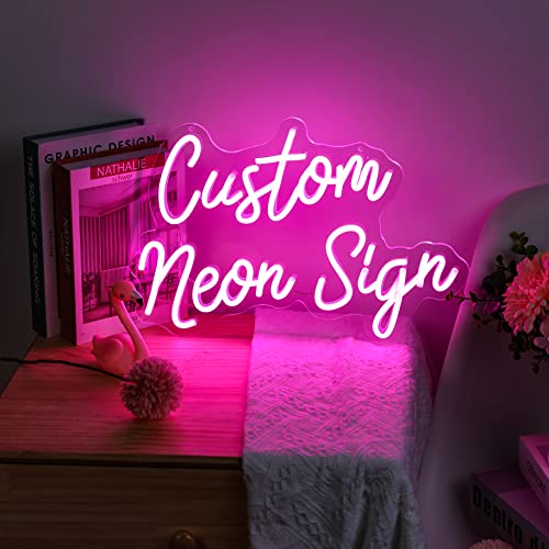 Custom Neon Sign Dimmable for Wedding Event, Handmade LED Neon Light for Room Decor Wall Art, Personalized Light up Letter for Birthday Party Man Cave, 1 Line 15 inch Max 7 Letters - 1 Line Text - 15"
