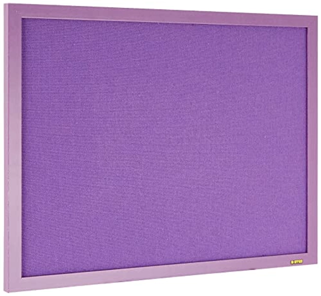 Bi-Office Pannello Per Avvisi Lavender, Cornice in MDF Viola, Bacheca Per L'Uso Con Puntine, 60x45, In Tessuto Viola