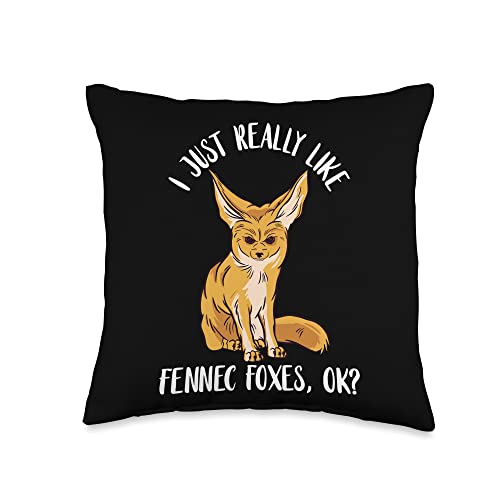 Adorable Small Fennec Fox Annoyed Fennec Fox I Just Really Like Ears Desert Animal Throw Pillow, 16x16, Multicolor - 16x16