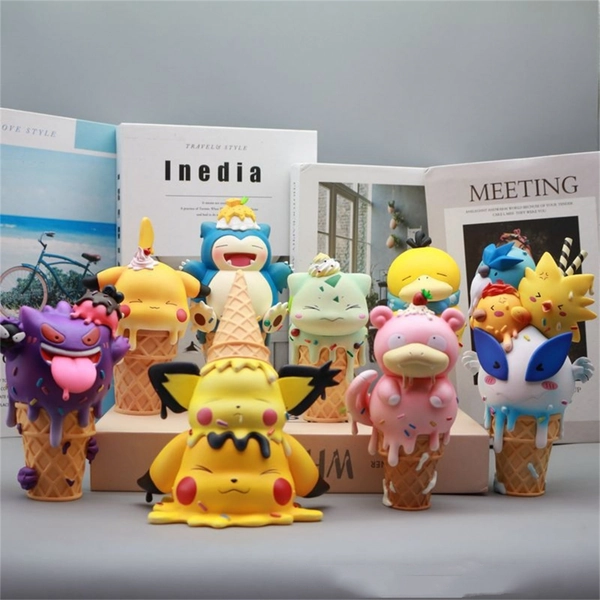 Pokemon Ice Cream-shaped Gengar Psyduck Pikachu Bulbasaur Snorlax Collectible Ornaments Furniture Decorations Toys Gifts