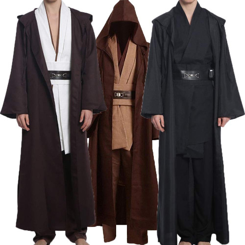 (Black) Tunic Hooded Robe Halloween Cosplay Costume for Mens