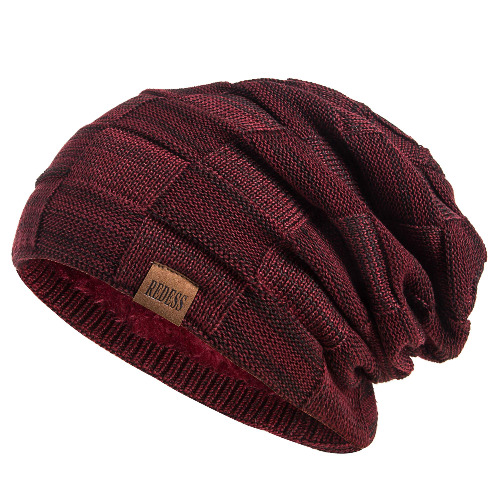REDESS Beanie Hat for Men and Women Winter Warm Hats Knit Slouchy Thick Skull Cap - A5 Wine Red