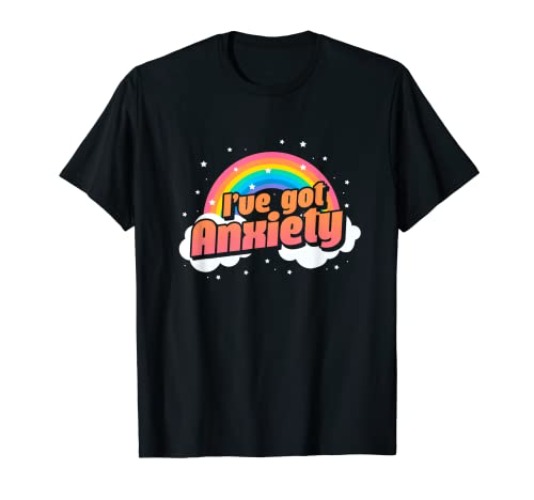I've Got Anxiety Anxious Rainbow T-Shirt - Youth - Royal Blue - Large