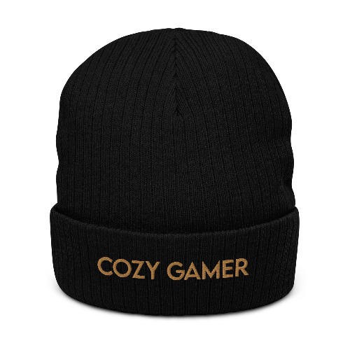 Cozy Gamer | Ribbed knit beanie - Black