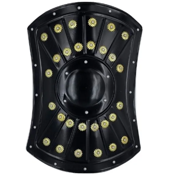 AnNafi Medieval Barbarian Armor Templar Viking 18” Iron Shield| Handmade Battle Ready Functional Warrior Metal Shield Black