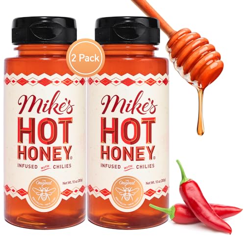 Mike's Hot Honey, America's #1 Brand of Hot Honey, Spicy Honey, All Natural 100% Pure Honey Infused with Chili Peppers, Gluten-Free, Paleo-Friendly (10oz Bottle, 2 Pack) - 10 Ounce (Pack of 2)