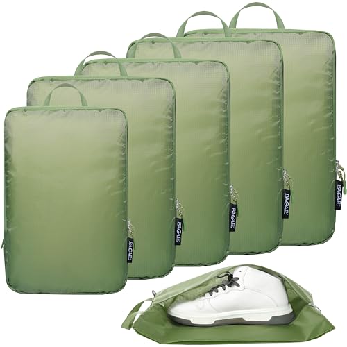 BAGAIL 6 Set Ultralight Compression Packing Cubes Packing Organizer for Travel Accessories Luggage Suitcase Backpack - Matcha Green - 70D-Nylon