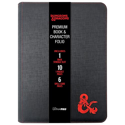 Dungeons & Dragons Premium Zippered Book & Character Folio Portfolio, Black/Grey - 
