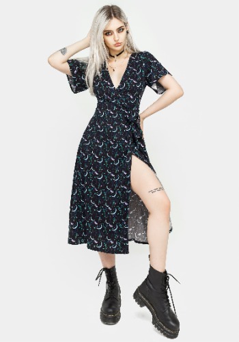 Diana Moon Moth Midi Dress | US 6