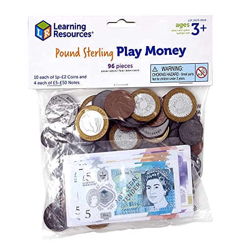 LSP2629MUK UK Pound Sterling Play Money for Kids, Maths, Counting Toy Pack, Multicoloured, 20.1 x 15.5 x 1.3 centimeters - single
