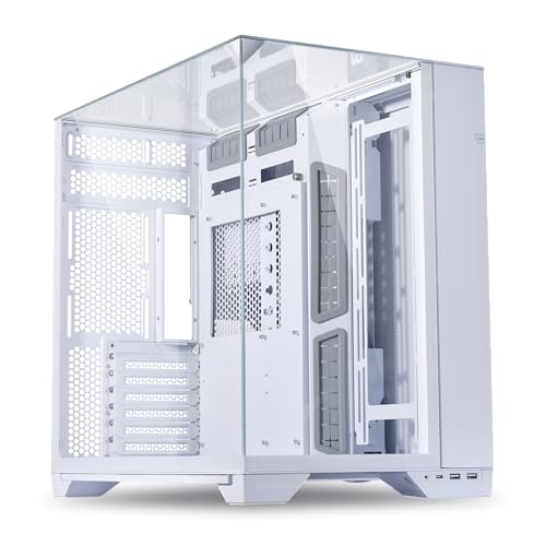 Lian Li O11 Vision -Three Sided Tempered Glass Panels - Dual-Chamber ATX Mid Tower - Up to 2 x 360mm Radiators - Removable Motherboard Tray for PC Building - Up to 455mm Large GPUs (O11VW.US) - O11 Vision White - Computer Case