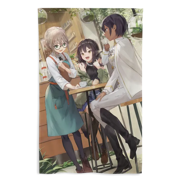 Please Be Happy Fabric Poster - Coffee Shop KV