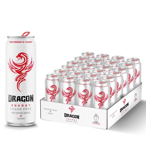 Dragon Energy Sugar Free - 24 x 250 ml | Great Taste | Contains BVITS* Caffeine and Taurine | Refreshing Boost | Low Calorie | 100% Recyclable Cans | Proudly British
