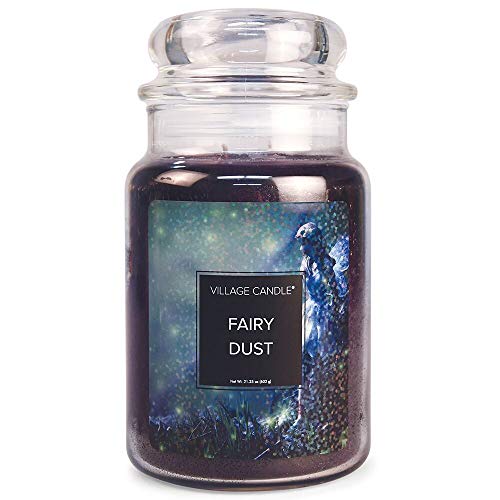 Village Candle Fairy Dust Large Glass Apothecary Jar Scented Candle, 21.25 oz, Purple