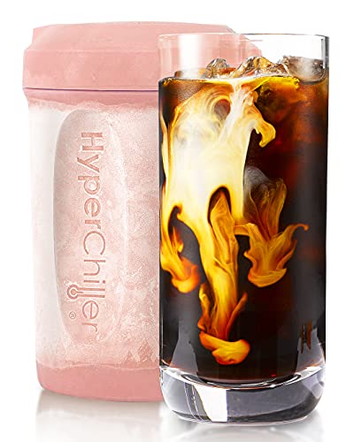 HyperChiller HC2RG Patented Iced Coffee/Beverage Cooler, NEW, IMPROVED,STRONGER AND MORE DURABLE! Ready in One Minute, Reusable for Iced Tea, Wine, Spirits, Alcohol, Juice, 12.5 Oz, Rose Gold - Rose Gold