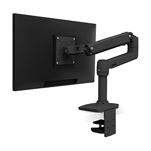 Ergotron – LX Premium Monitor Arm, Single Monitor Desk Mount – fits Flat Curved Ultrawide Computer Monitors up to 34 Inches, 7 to 25 lbs, VESA 75x75mm or 100x100mm – Matte Black - Matte Black - 8 Inch Pole