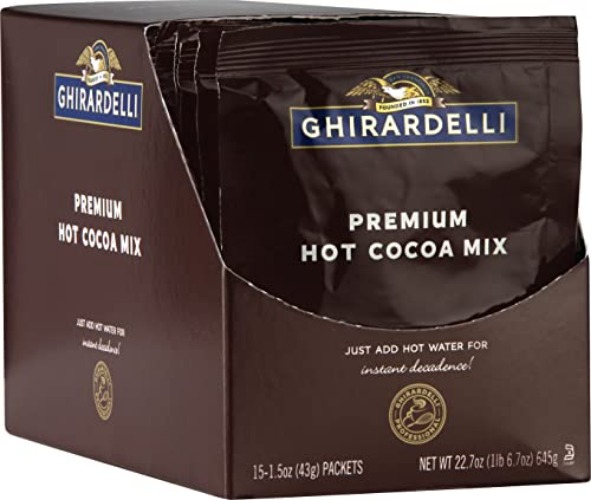 Ghirardelli Premium Hot Cocoa Envelopes, Rich chocolate, 22.7 Ounce (Pack of 15) - Rich chocolate
