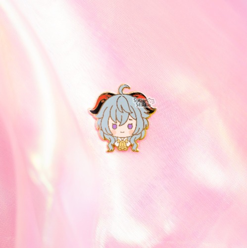Genshin Impact Ganyu & Xiao Hard Enamel Pin - Ganyu / [B Grade] / Simple Rubber Backs