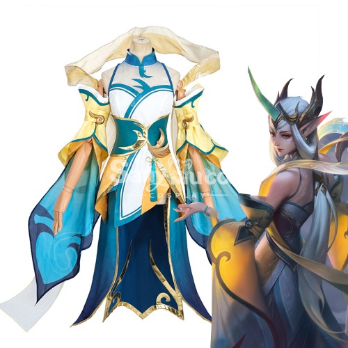 【In Stock】Game League of Legends Cosplay Immortal Journey Soraka Cosplay Costume - S