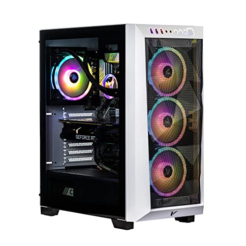 Velztorm White Pilum Custom Built Gaming Desktop PC (AMD Ryzen 7 5700X 8-Core, GeForce RTX 4070 Ti 12GB, 64GB RAM, 4TB PCIe SSD, WiFi, USB 3.2, HDMI, Bluetooth, Display Port, Win 11 Pro) - 64GB RAM|4TB SSD|Win11Pro - 4070 Ti