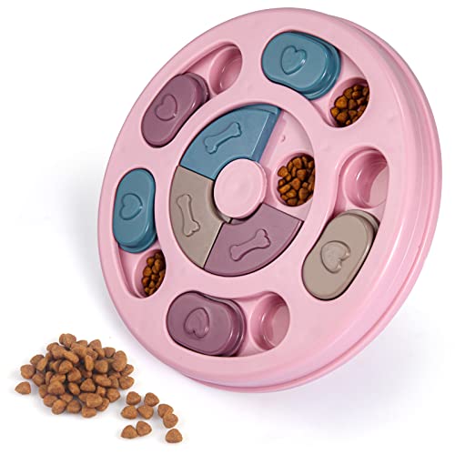 AVOAR Dog Puzzle Toys, Dog Enrichment Toys for Large Medium Small Smart Dogs, Mentally Stimulation Toys for Dogs Cats, Interactive Dog Toys, Dog Treat Chew Toy, Puzzle Feeders Gifts for Puppy - Pink