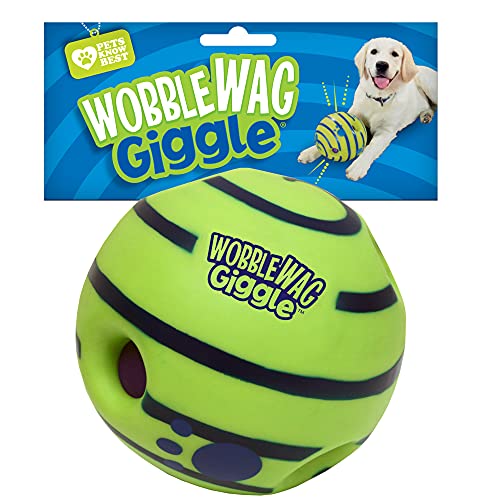 Wobble Wag Giggle Ball, Interactive Dog Toy, Fun Giggle Sounds When Rolled or Shaken, Pets Know Best, As Seen On TV - Original