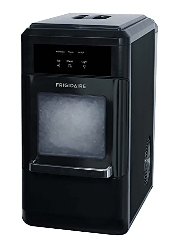 Frigidaire EFIC237 Countertop Crunchy Chewable Nugget Ice Maker, 44lbs per day, Auto Self Cleaning, Black Stainless - BLACK STAINLESS