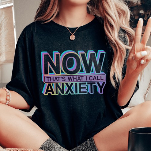 Now That's What I Call Anxiety Tee - Black Heather / M