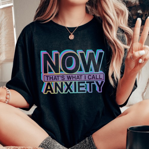 Now That's What I Call Anxiety Tee - Black Heather / M