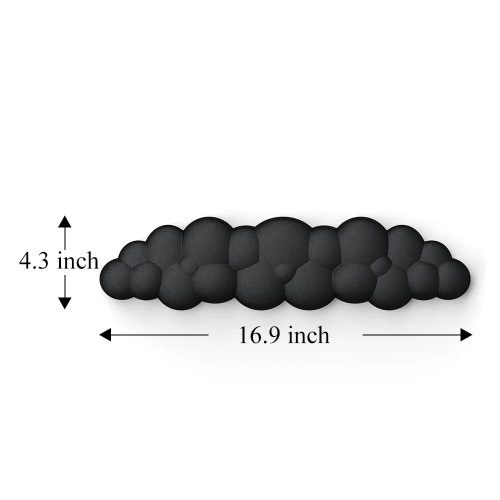 Cloud Keyboard Wrist Rest Memory Foam Wrist Support Cushion for Work and Gaming - black long