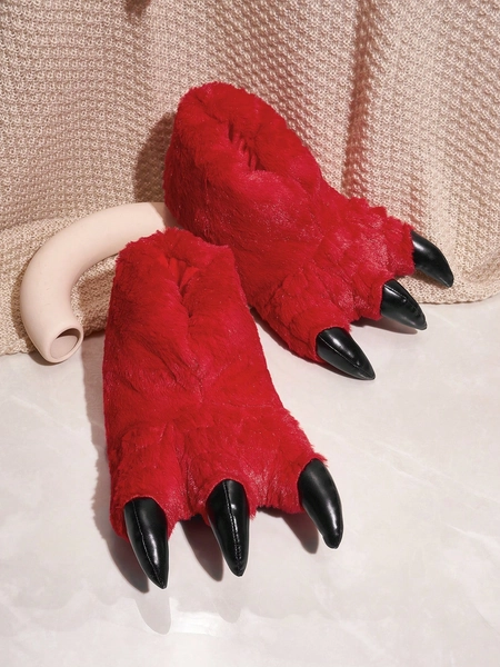 SHEIN SXY Animal Feet Design Plush Women Indoor Slippers