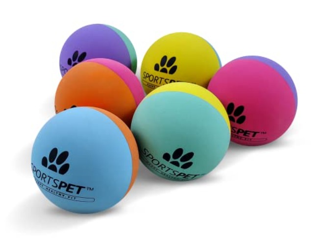 SPORTSPET High Bounce Natural Rubber Dog Balls (6 Pack High Bounce) (60mm) - 6 Pack High Bounce
