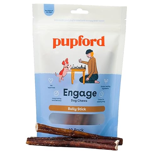 Pupford Thick Bully Sticks for Dogs & Puppies, Smoked for Improved Smell, Natural, Long-Lasting, Single Ingredient Chews for Small & Medium Breeds (6", 10 Count) - 10 Ounce (Pack of 1) - 6 Inch