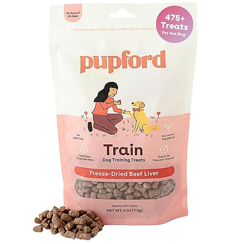 Pupford Freeze Dried Training Treats for Dogs & Puppies, 475+ Three Ingredient Bites (Beef Liver, 4 oz) - Beef - 4 Ounce (Pack of 1)