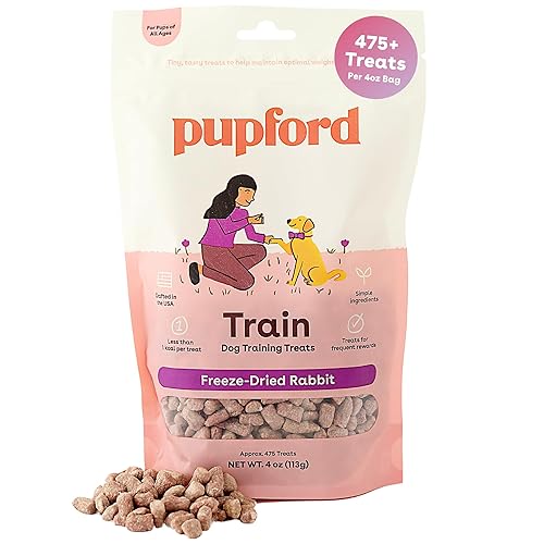 Pupford Freeze Dried Training Treats for Dogs & Puppies, 475+ Two Ingredient Bites (Rabbit, 4 oz) - Rabbit - 4 Ounce (Pack of 1)