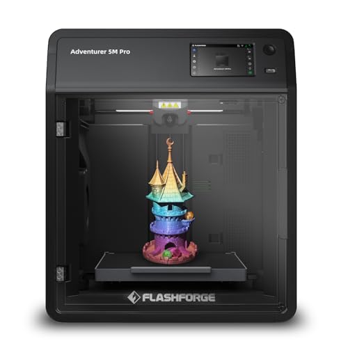 FLASHFORGE Adventurer 5M Pro 3D Printer with Ultra-Fast 600mm/s, 1-Click Auto Printing System, 0.4mm+0.6mm Quick-Detach 280°C Nozzle, Core XY All-Metal, Enclosed Large Format 8.66" x8.66" x8.66"  - Adventurer 5M Pro
