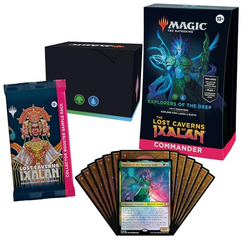 Magic: The Gathering The Lost Caverns of Ixalan Commander Deck - Explorers of The Deep (100-Card Deck, 2-Card Collector Booster Sample Pack + Accessories)